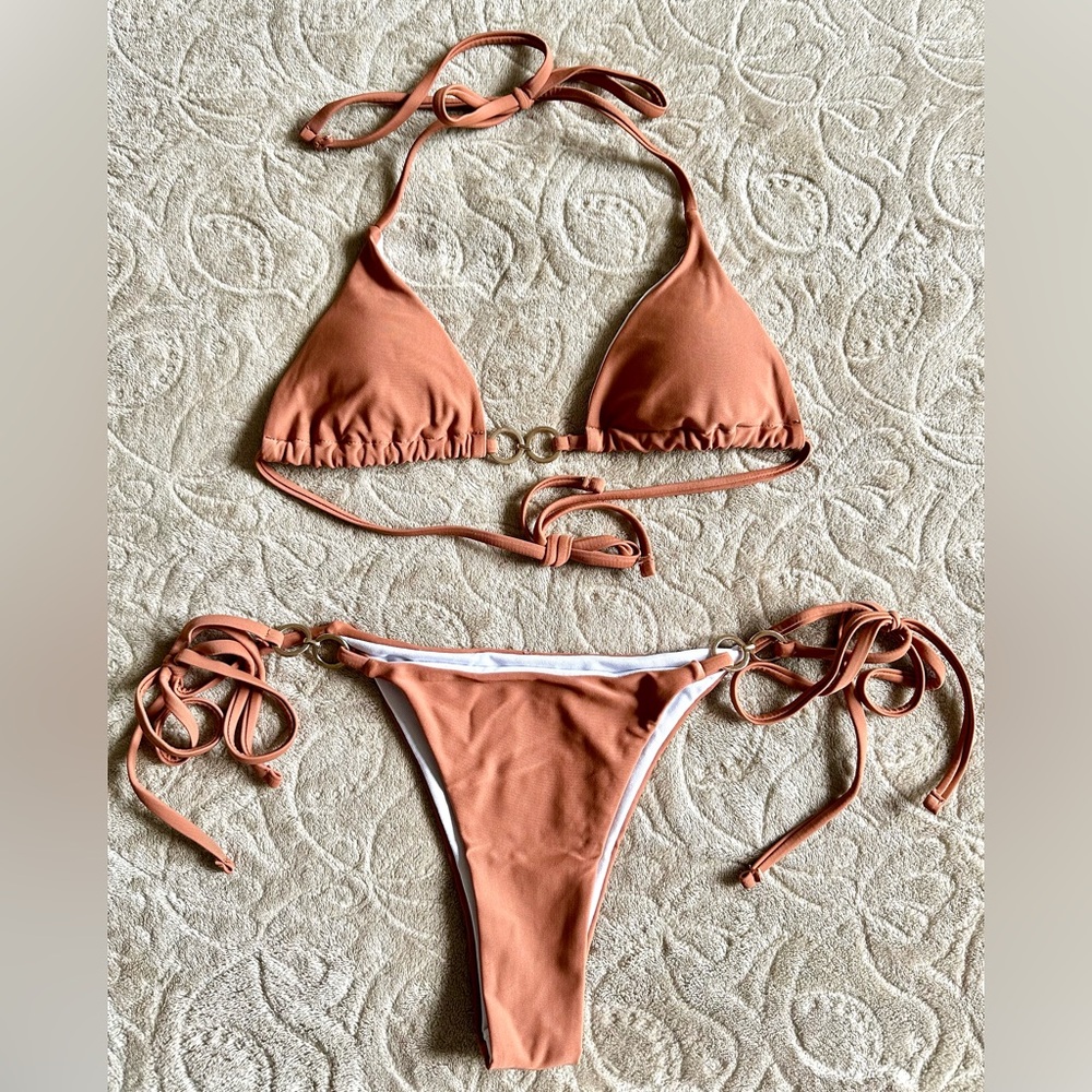 SHEIN BROWN BIKINI SET - SIZE M - Picture 2 of 6